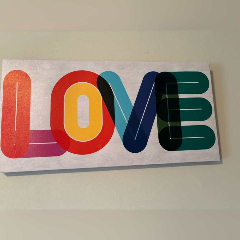 Colorful LOVE Canvas Wall Art